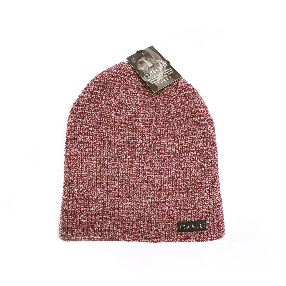 YeaNice Marble red/White beanie new with tag.